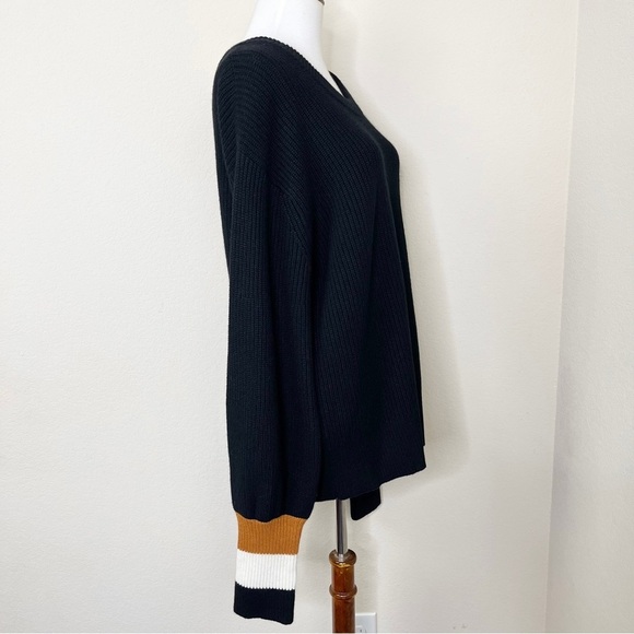 A.L.C. Jasper Colorblock Cuffs Ribbed Wool Cashmere Blend Sweater - Picture 10 of 16